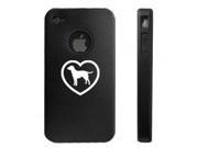 Apple iPhone 4 4S 4 Black D4894 Aluminum Silicone Case Cover Heart Love Labrador Retriever