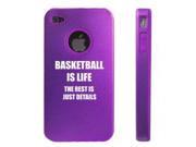 Apple iPhone 4 4S Purple D4442 Aluminum Silicone Case Cover Basketball is Life