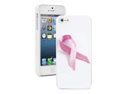 Apple iPhone 5 White 5W388 Hard Back Case Cover Color Pink Breast Cancer Ribbon