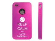 Apple Iphone 4 4s 4g Hot Pink D8747 Aluminum & Silicone Case Cover Keep Calm and Love Baseball Apple Iphone 4 4s 4g Hot Pink D8747 Aluminum & Silicone Case Cover Keep Calm and Love Baseball