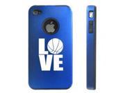 Apple iPhone 4 4S 4 Blue D2930 Aluminum Silicone Case Cover Love Basketball