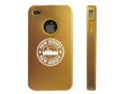 Apple iPhone 4 4S Gold D6016 Aluminum Silicone Case Cover New Jersey Stamp