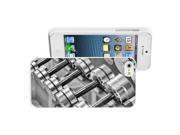 Apple iPhone 4 4S 4G White 4W464 Hard Back Case Cover Color Silver Dumbbells Weights