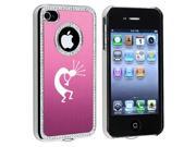 Apple iPhone 4 4S 4G Pink S1988 Rhinestone Crystal Bling Aluminum Plated Hard Case Cover Kokopelli