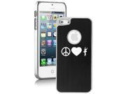 Apple iPhone 5 Black 5E1845 Aluminum Plated Chrome Hard Back Case Cover Peace Love Dance