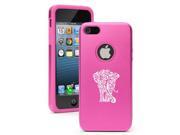 Apple iPhone 5 Hot Pink 5D4828 Aluminum Silicone Case Cover Tribal Elephant