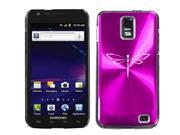 Hot Pink Samsung Galaxy S II Skyrocket i727 Aluminum Plated Hard Back Case Cover I174 Dragonfly