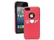 Apple iPhone 5 Red 5D1906 Aluminum Silicone Case Cover Peace Love Mustache