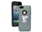 Apple iPhone 5 Silver Gray 5D2474 Aluminum Silicone Case Cover Hummingbird