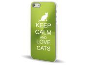 Apple iPhone 5 Green 5C230 Aluminum Plated Hard Back Case Cover Keep Calm and Love Cats