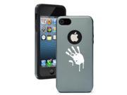 Apple iPhone 5 Silver Gray 5D2150 Aluminum Silicone Case Cover Bloody Zombie Hand Print