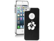 Apple iPhone 5 Black 5E553 Aluminum Plated Chrome Hard Back Case Cover Hibiscus Flower