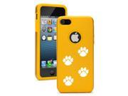 Apple iPhone 5 Yellow Gold 5D1863 Aluminum Silicone Case Cover Paw Prints Walking