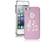 Apple iPhone 5 Pink 5E1681 Aluminum Plated Chrome Hard Back Case Cover Music Notes