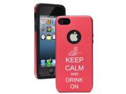 Apple iPhone 5 Red 5D2644 Aluminum Silicone Case Cover Keep Calm and Drink On Wine Grapes
