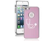 Apple iPhone 5 Pink 5E1983 Aluminum Plated Chrome Hard Back Case Cover Stethoscope In Shape of Heart Nurse Doctor