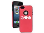 Apple iPhone 5 Red 5D3166 Aluminum Silicone Case Cover Peace Love Volleyball