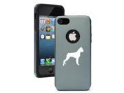 Apple iPhone 5 Silver Gray 5D3869 Aluminum Silicone Case Cover Boxer Dog