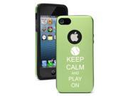 Apple iphone 5 Green 5D163 Aluminum Silicone Case Cover Keep Calm and Play On Baseball Softball