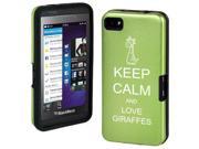 Green Blackberry Z10 Aluminum Silicone Hard Case Cover R195 Keep Calm and Love Giraffes