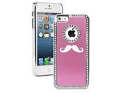 Apple iPhone 5 Pink 5S1669 Rhinestone Crystal Bling Aluminum Plated Hard Case Cover Moustache