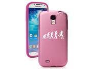 Light Pink Samsung Galaxy S4 S IV i9500 Aluminum Silicone Hard Back Case Cover KA258 Evolution Soccer