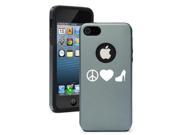 Apple iPhone 5 Silver Gray 5D4715 Aluminum Silicone Case Cover Peace Love High Heel