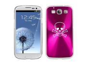 Hot Pink Samsung Galaxy S III S3 Aluminum Plated Hard Back Case Cover K563 Skull Crossbones