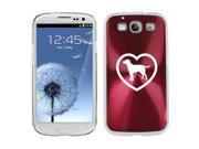 Red Samsung Galaxy S III S3 Aluminum Plated Hard Back Case Cover K1171 Lab Labrador Retriever Heart