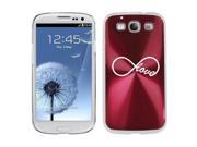 Red Samsung Galaxy S III S3 Aluminum Plated Hard Back Case Cover K1552 Infinity Infinite Love