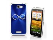 Blue HTC One X Aluminum Plated Hard Back Case Cover P557 Infinity Infinite Love