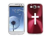 Red Samsung Galaxy S III S3 Aluminum Plated Hard Back Case Cover K278 Cross