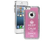 Apple iPhone 5 Pink 5S729 Rhinestone Crystal Bling Aluminum Plated Hard Case Cover Keep Calm and Dance On Crown Apple iPhone 5 Pink 5S729 Rhinestone Crystal Bling Aluminum Plated Hard Case Cover Keep Calm and Dance On Crown