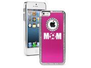 Apple iPhone 5 Hot Pink 5S2649 Rhinestone Crystal Bling Aluminum Plated Hard Case Cover Mom Soccer