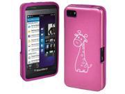 Pink Blackberry Z10 Aluminum Silicone Hard Case Cover R21 Cute Giraffe Cartoon