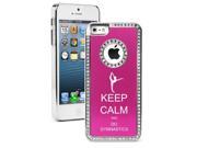 Apple iPhone 5 Hot Pink 5S747 Rhinestone Crystal Bling Aluminum Plated Hard Case Cover Keep Calm and Do Gymnastics Apple iPhone 5 Hot Pink 5S747 Rhinestone Crystal Bling Aluminum Plated Hard Case Cover Keep Calm and Do Gymnastics