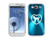 Light Blue Samsung Galaxy S III S3 Aluminum Plated Hard Back Case Cover K1169 Lab Labrador Retriever Heart