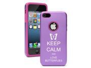 Apple iPhone 5 Purple 5D1293 Aluminum & Silicone Case Cover Keep Calm and Love Butterflies Apple iPhone 5 Purple 5D1293 Aluminum & Silicone Case Cover Keep Calm and Love Butterflies