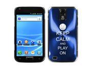 Blue Samsung Galaxy S II T989 T mobile Aluminum Plated Hard Back Case Cover J314 Keep Calm and Play On Basketball