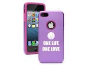 Apple iPhone 5 Purple 5D1779 Aluminum Silicone Case Cover One Life One Love Basketball
