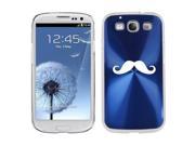 Blue Samsung Galaxy S III S3 Aluminum Plated Hard Back Case Cover K02 Mustache