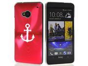 Rose Red HTC One M7 Aluminum Plated Hard Back Case Cover 7M08 Anchor