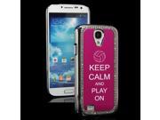 Hot Pink Samsung Galaxy S4 S IV i9500 Rhinestone Crystal Bling Hard Back Case Cover KS418 Keep Calm and Play On Volleyball Hot Pink Samsung Galaxy S4 S IV i9500 Rhinestone Crystal Bling Hard Back Case Cover KS418 Keep Calm and Play On Volleyball