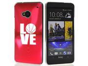 Rose Red HTC One M7 Aluminum Plated Hard Back Case Cover 7M748 Love Basketball