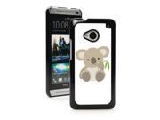 HTC One M7 Black Hard Back Case Cover MB156 Color Cute Baby Koala Bear With Bamboo Cartoon
