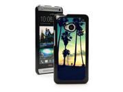 HTC One M7 Black Hard Back Case Cover MB217 Venice Beach Sunset Retro Colors
