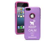 Apple iPhone 5 Purple 5D2868 Aluminum & Silicone Case Cover Keep Calm Don't Go Bananas Apple iPhone 5 Purple 5D2868 Aluminum & Silicone Case Cover Keep Calm Don't Go Bananas