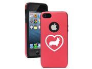 Apple iPhone 5 Rose Red 5D3382 Aluminum Silicone Case Cover Corgi Heart