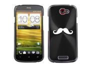 Black HTC One S 1S Aluminum Plated Hard Back Case Cover M181 Mustache