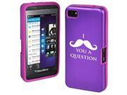 Purple Blackberry Z10 Aluminum Silicone Hard Case Cover R54 I Mustache You A Question
